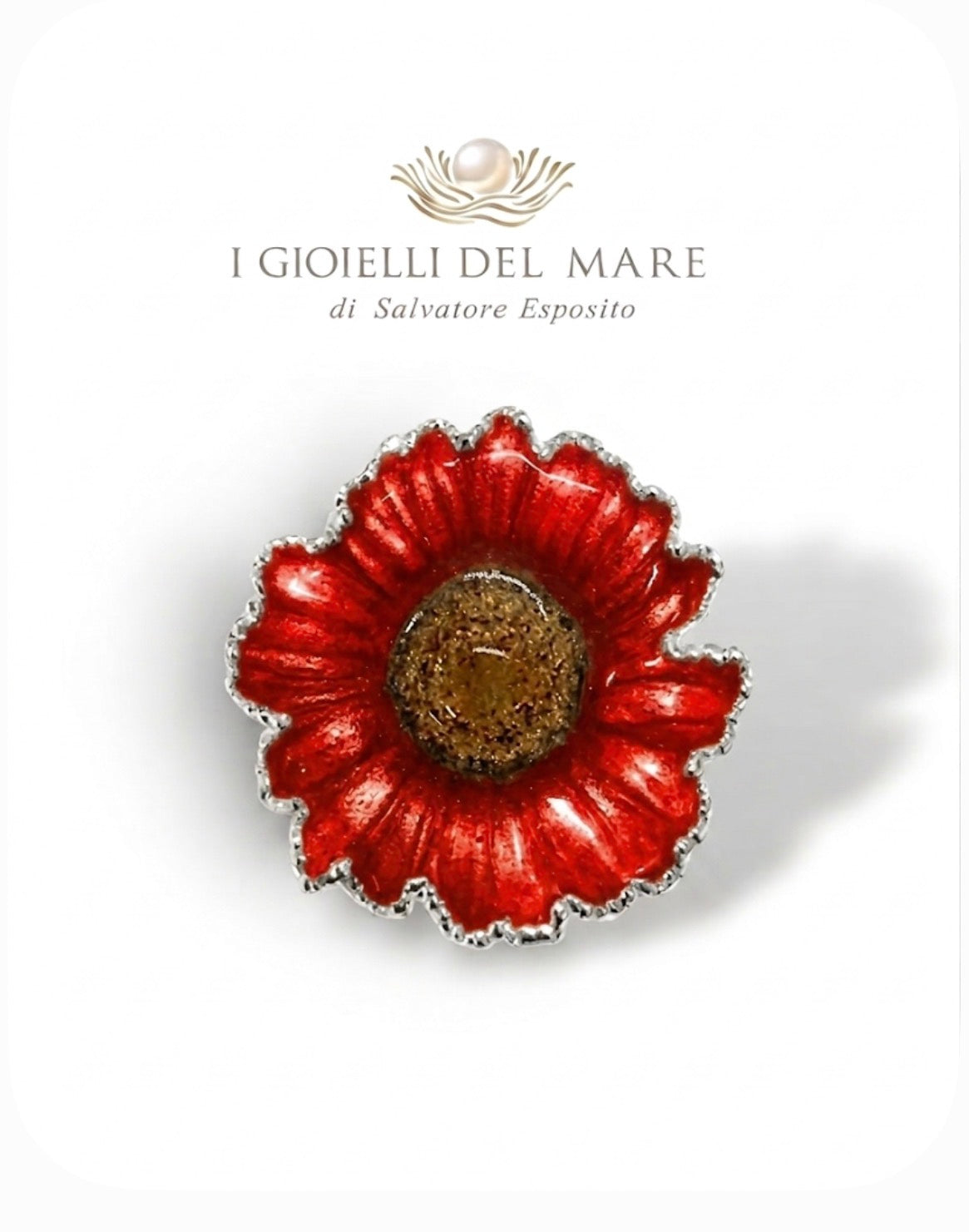 Ciondolo Margherita Naturale in Argento – MA3 artigianale in argento - I Gioielli del Mare