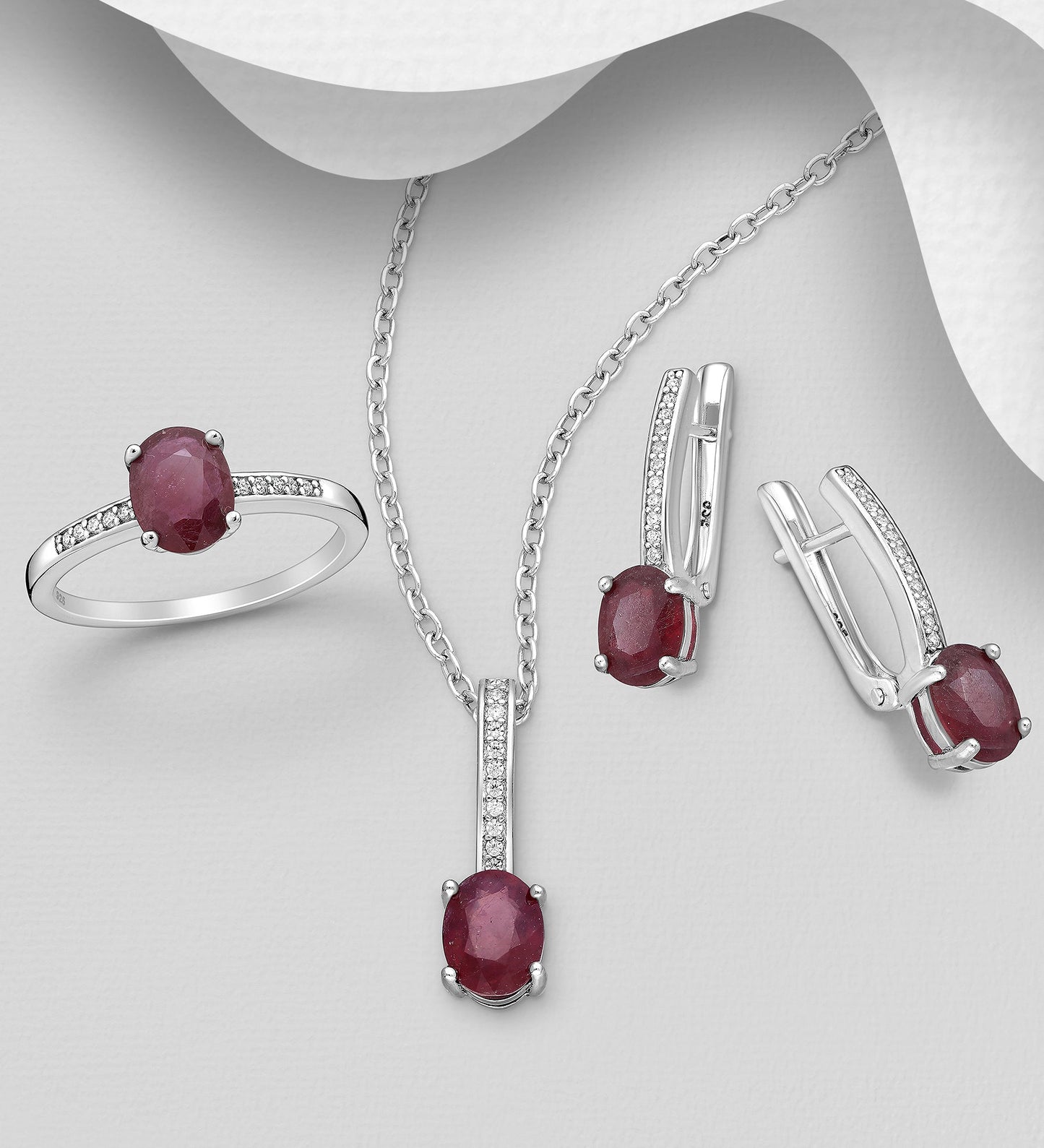 Ref: 1181-4532 Completo pietre preziose in argento