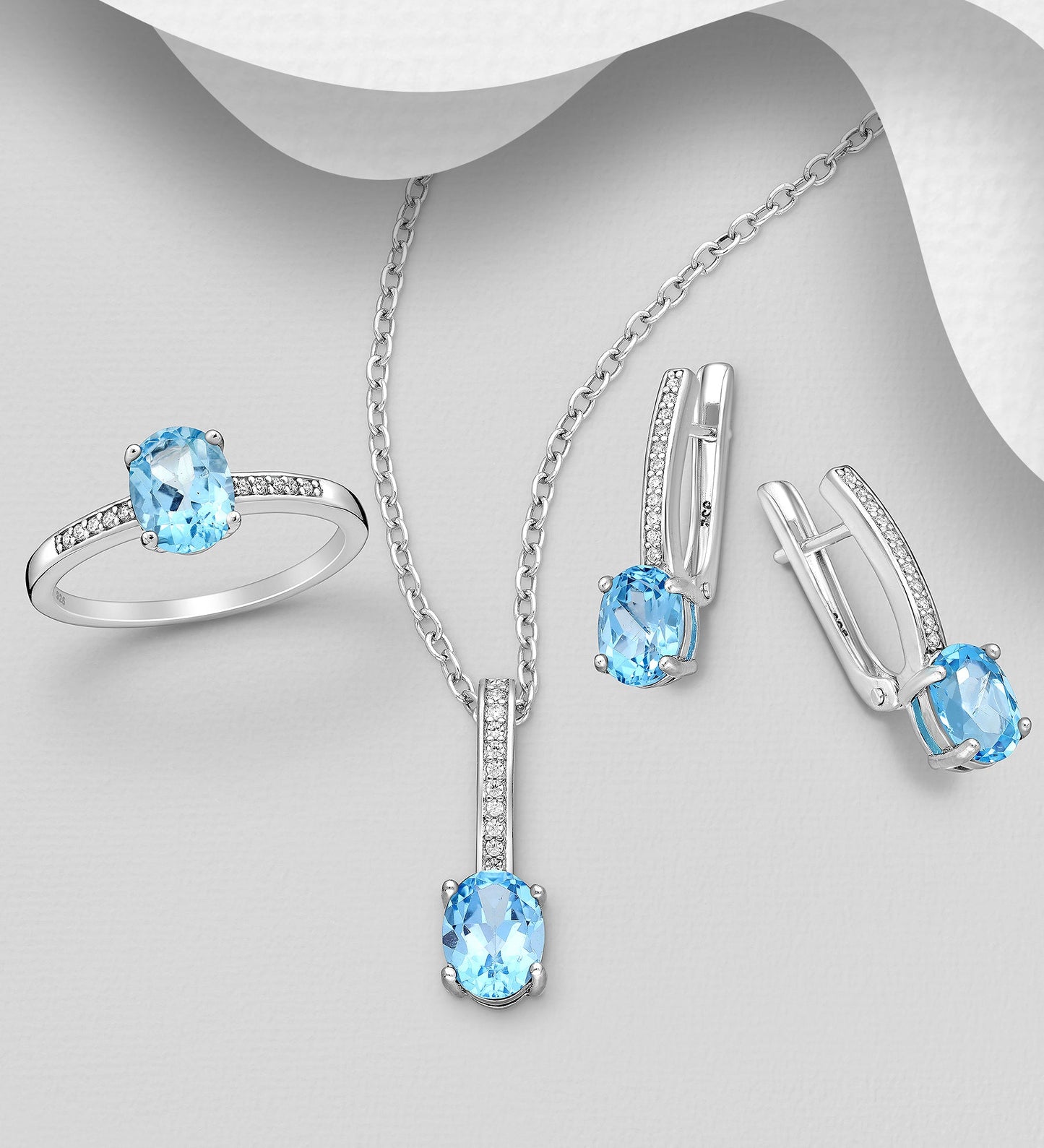 Ref: 1181-4532 Completo pietre preziose in argento