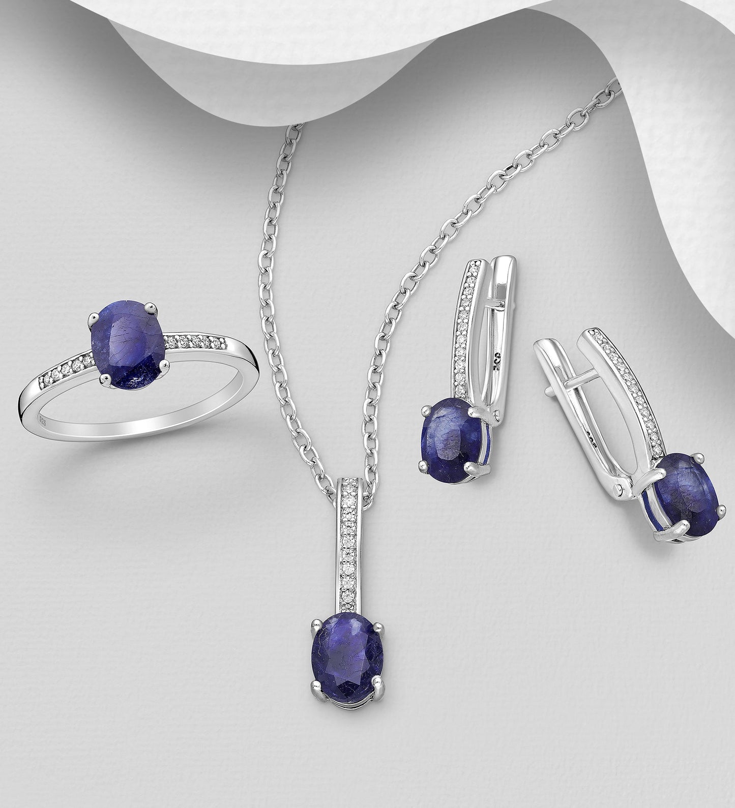 Ref: 1181-4532 Completo pietre preziose in argento
