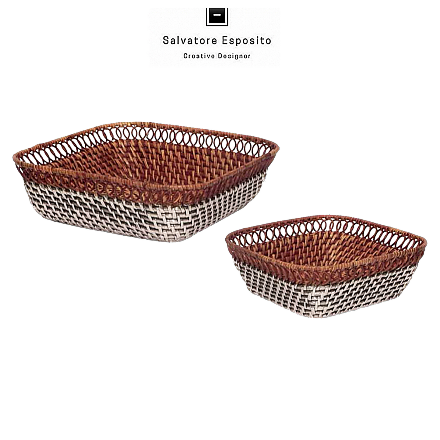 Cod.003 Cesto porta pane rattan argento