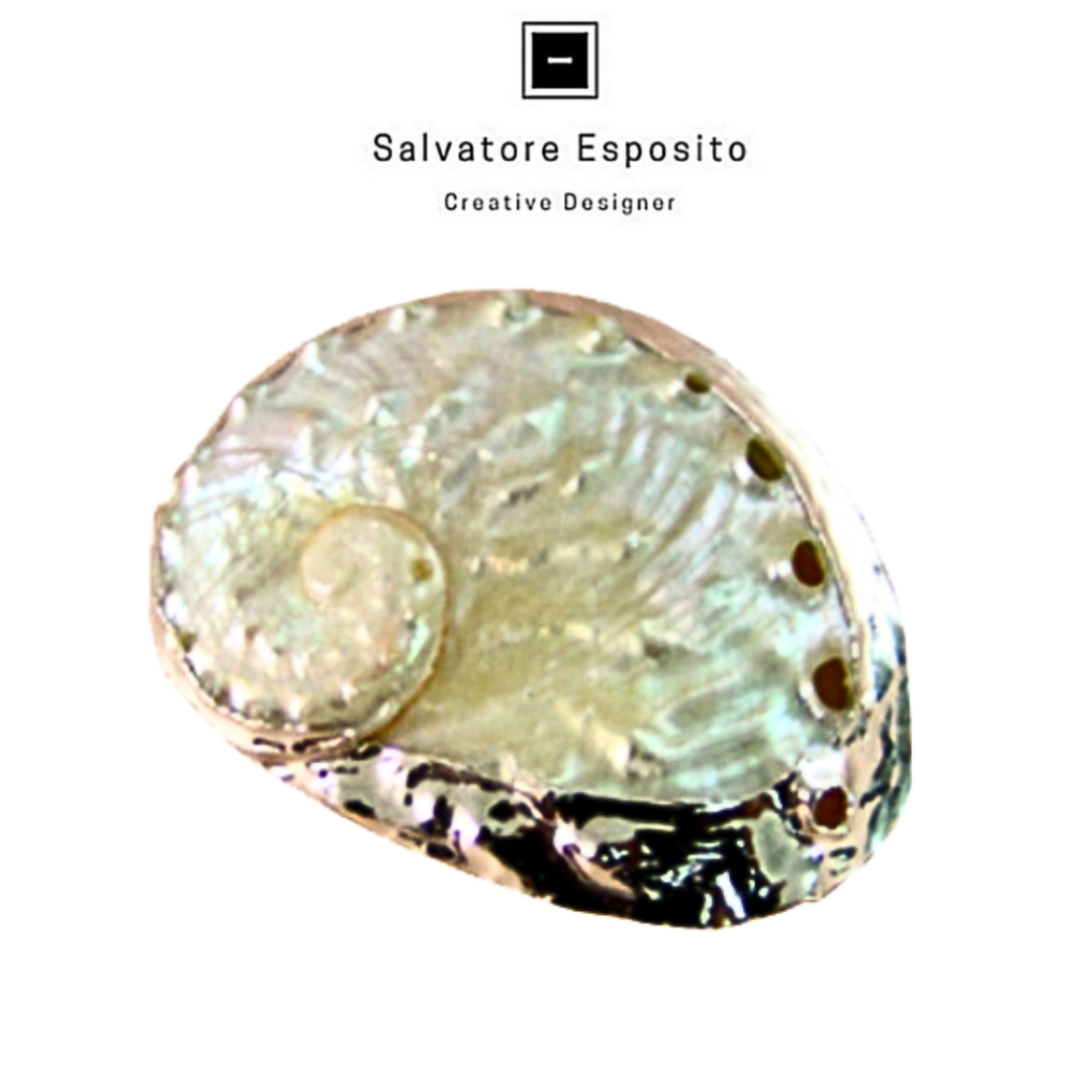 Cod.2507 Haliotis pulcherina madreperla in argento