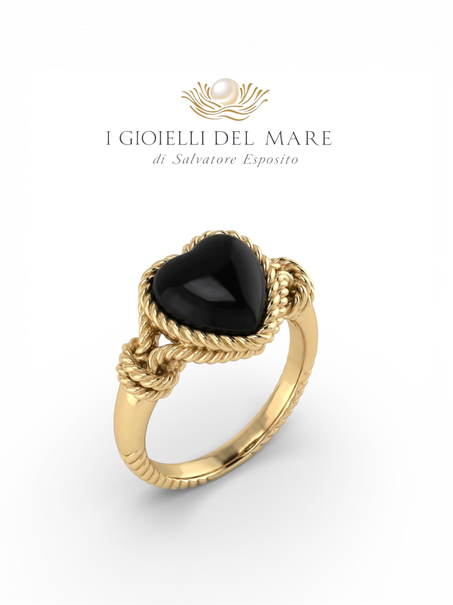 Anello oro 18 kt a cuore in onice (Info su richiesta)