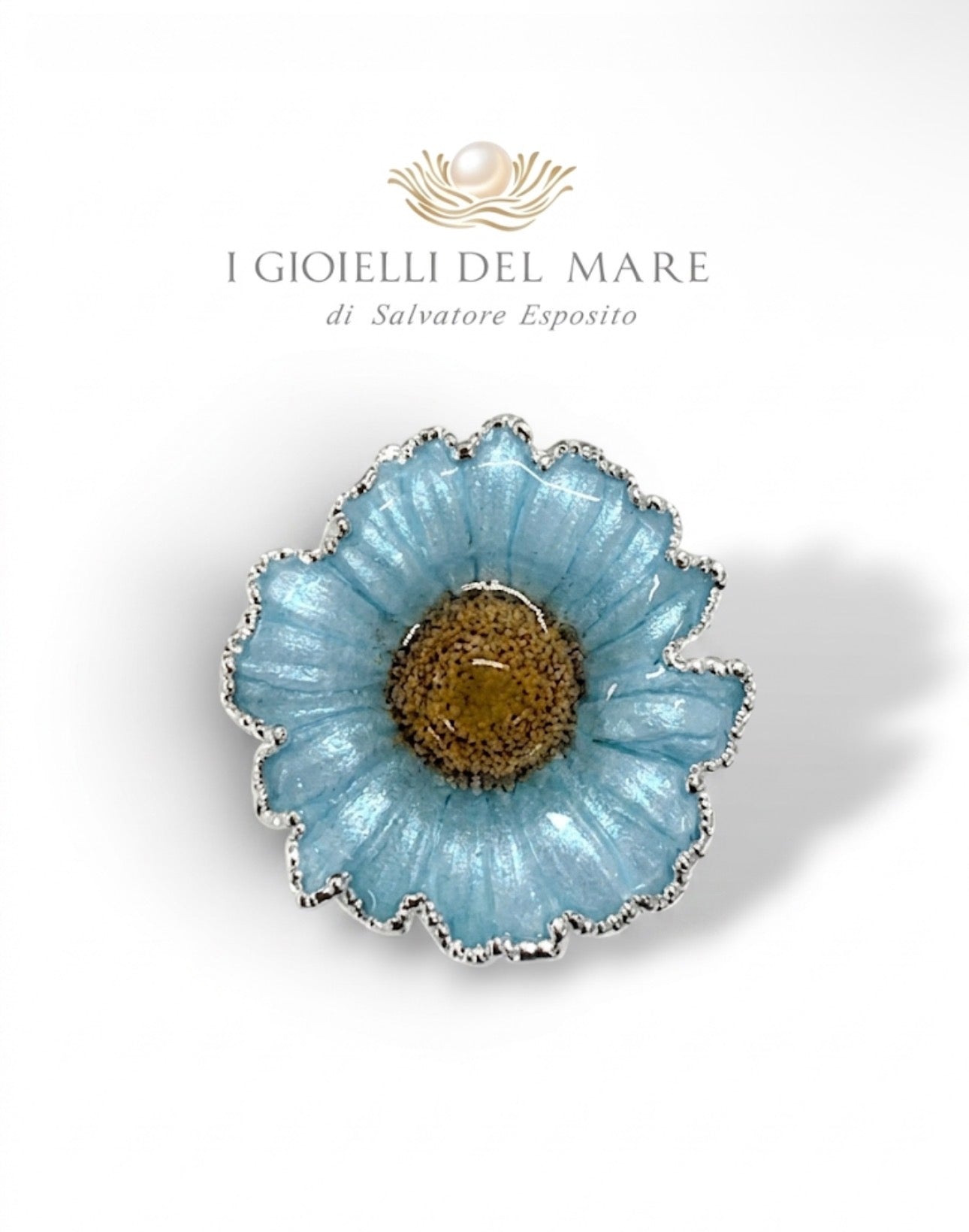 Ciondolo Margherita Naturale in Argento – MA2 artigianale in argento - I Gioielli del Mare
