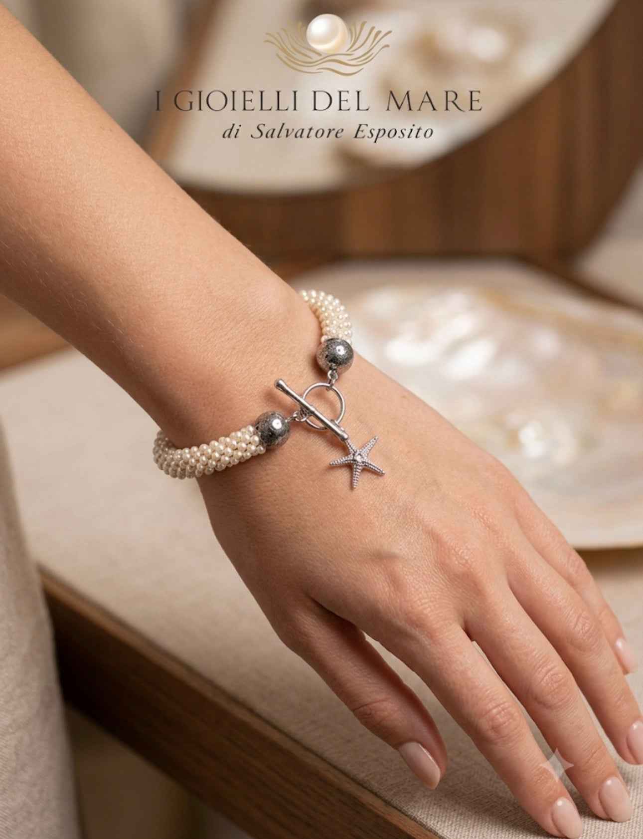 Bracciale perle lavorazione Tessito ed argento