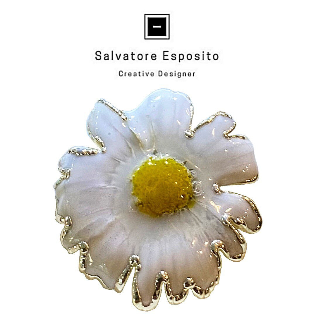 Cod.Ma11 Bracciale contrarie' margherita naturale argento