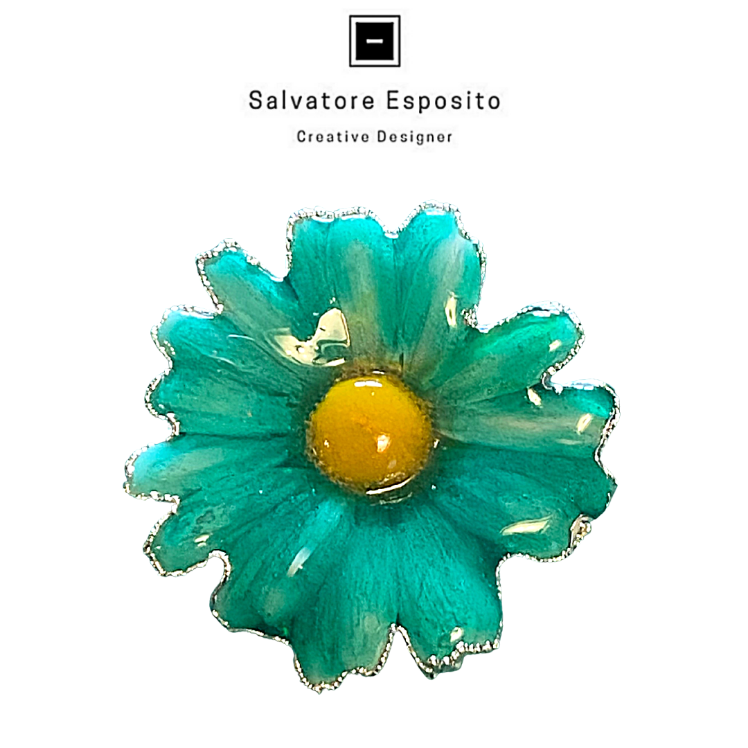 Cod.MA4 Ciondolo margherita naturale in argento