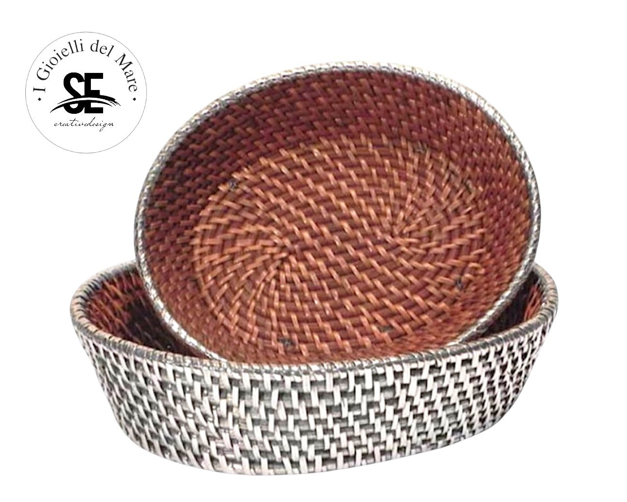 Cod.313 Cesto ovale porta pane rattan