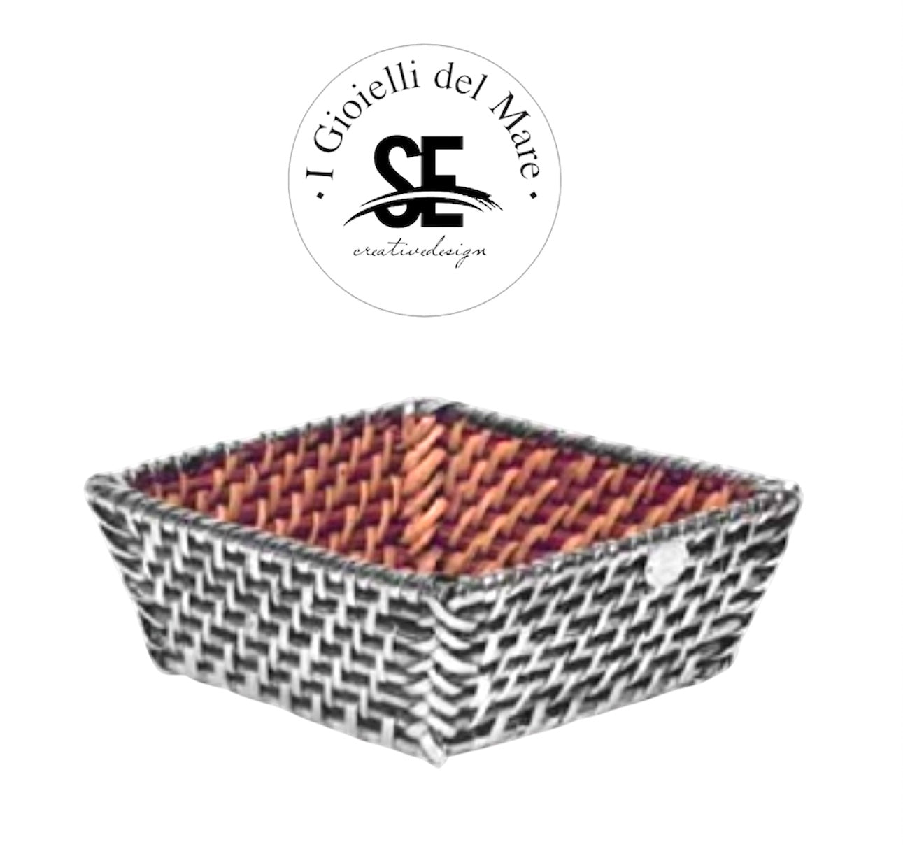 Cod.82488 Cestino quadro svasato rattan