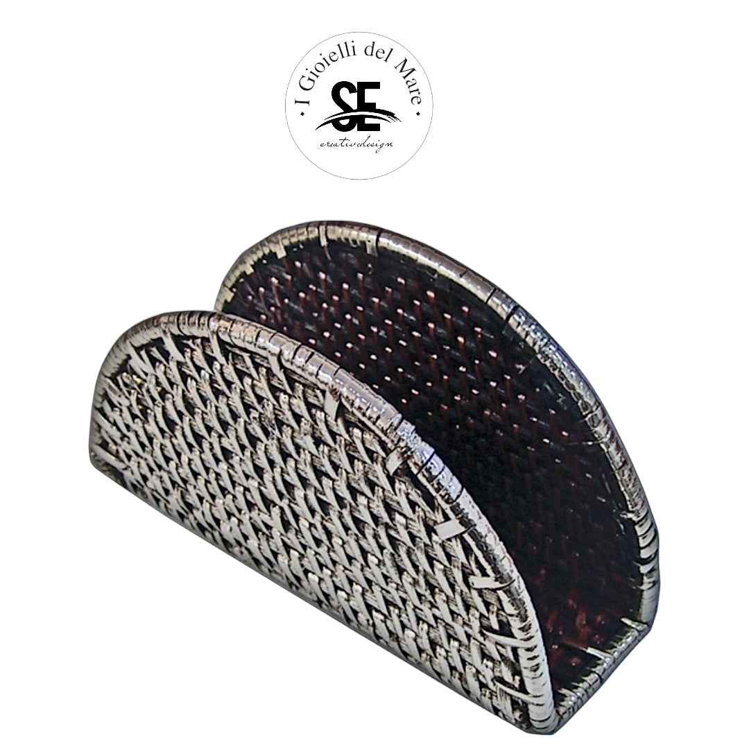 Portatovagli Rattan in Argento artigianale in argento - I Gioielli del Mare
