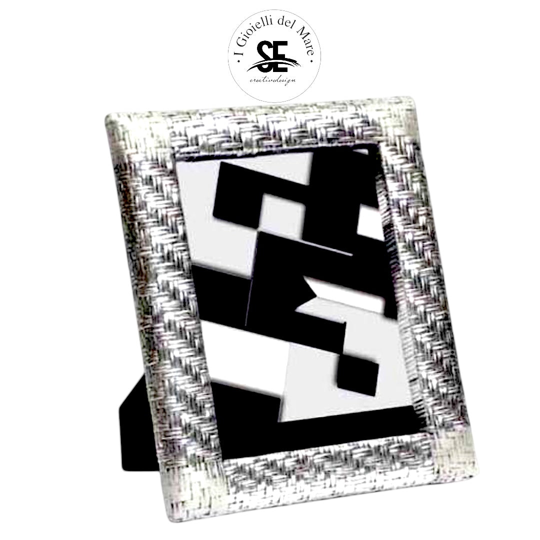 Cod.81005-1 Portafoto rattan in argento