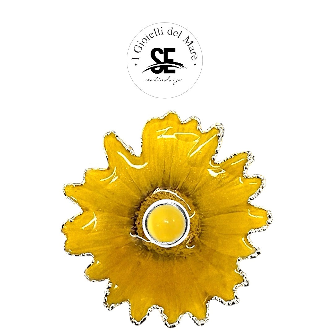 Ciondolo Margherita Gialla con Quarzo Giallo