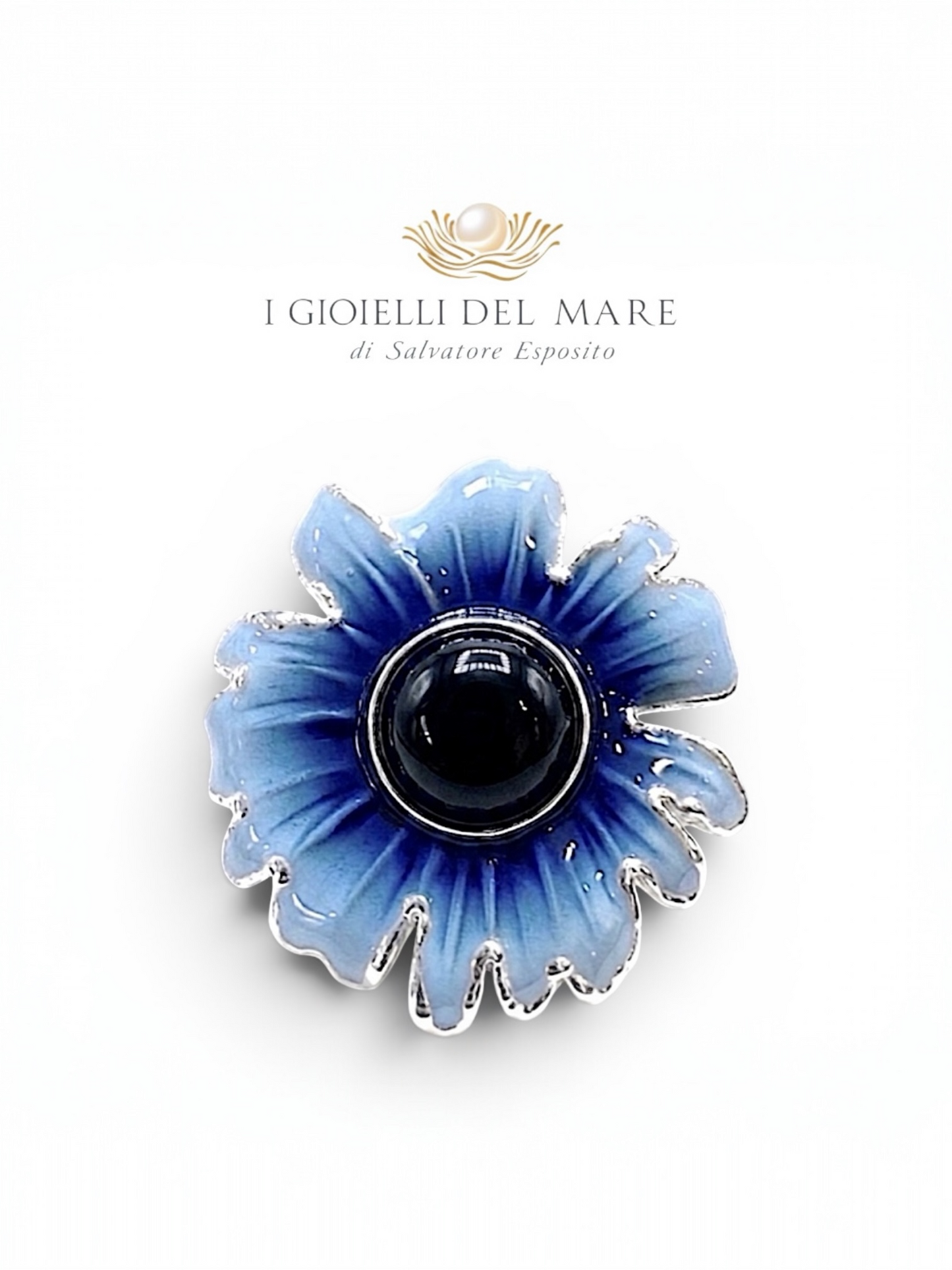 Ciondolo Margherita Naturale con Lamine in Argento Puro artigianale in argento - I Gioielli del Mare