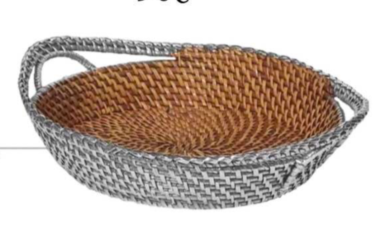 Cod.9068 Cesto ovale con manici rattan