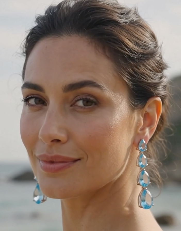 Orecchini con Topazio Naturale in Argento Rodiato – Gioielli Artigianali