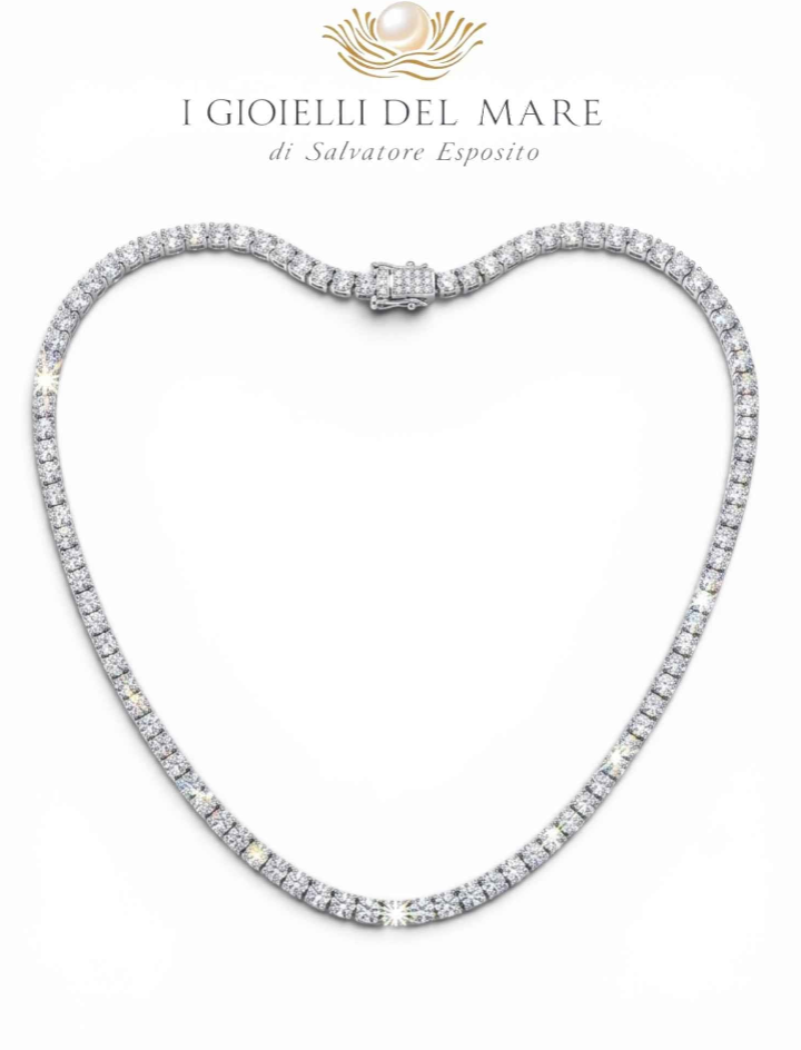 Collier Tennis in Argento con Zirconi di Qualità Extra AAA