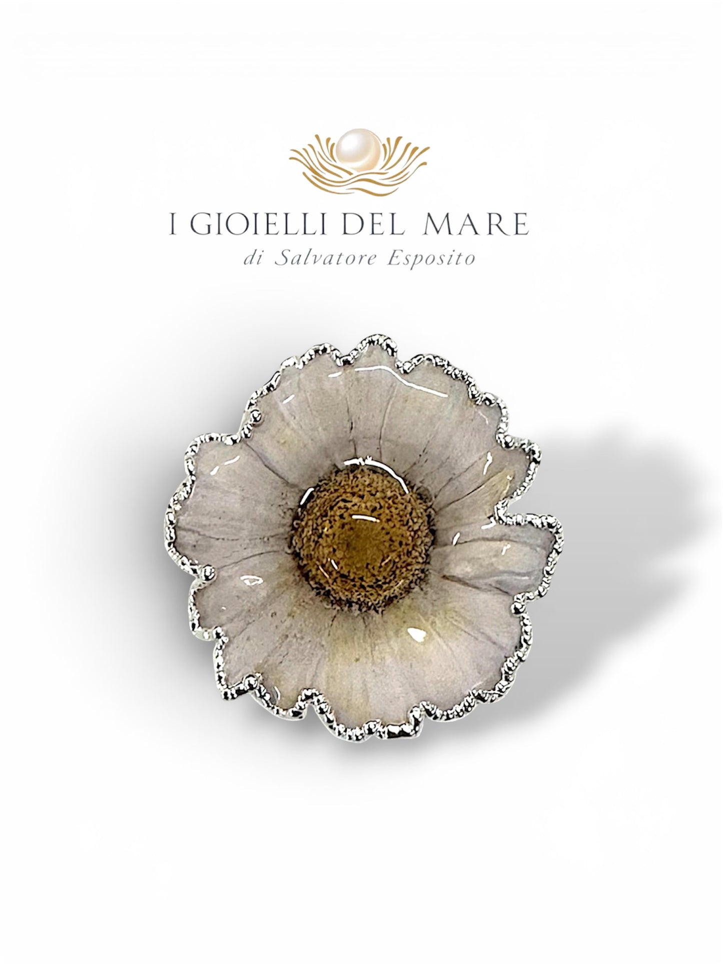 Ciondolo Margherita Naturale in Argento – Piccolo artigianale in argento - I Gioielli del Mare