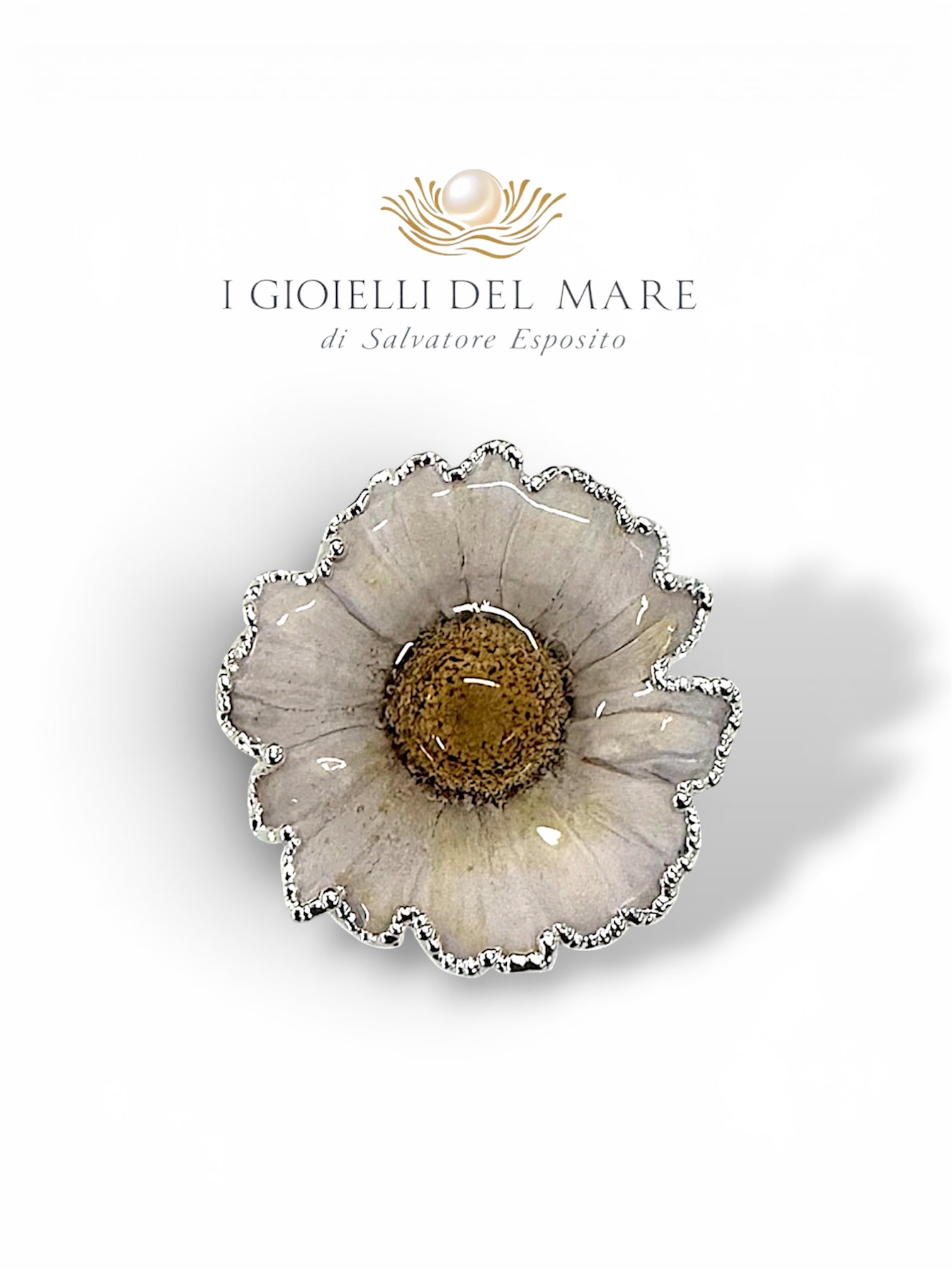 Ciondolo Margherita Naturale in Argento – Piccolo artigianale in argento - I Gioielli del Mare