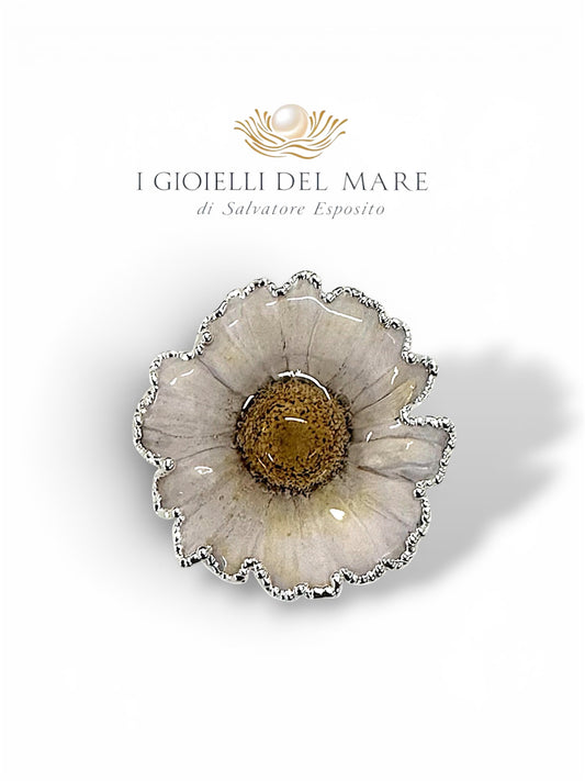 Ciondolo Margherita Naturale in Argento – Piccolo artigianale in argento - I Gioielli del Mare