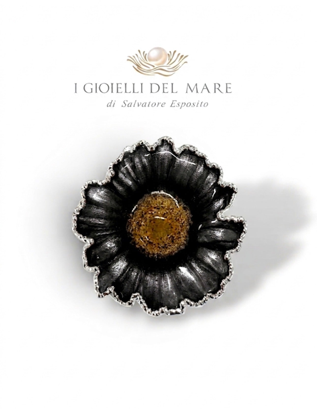 Ciondolo Margherita Naturale in Argento – MA7 artigianale in argento - I Gioielli del Mare