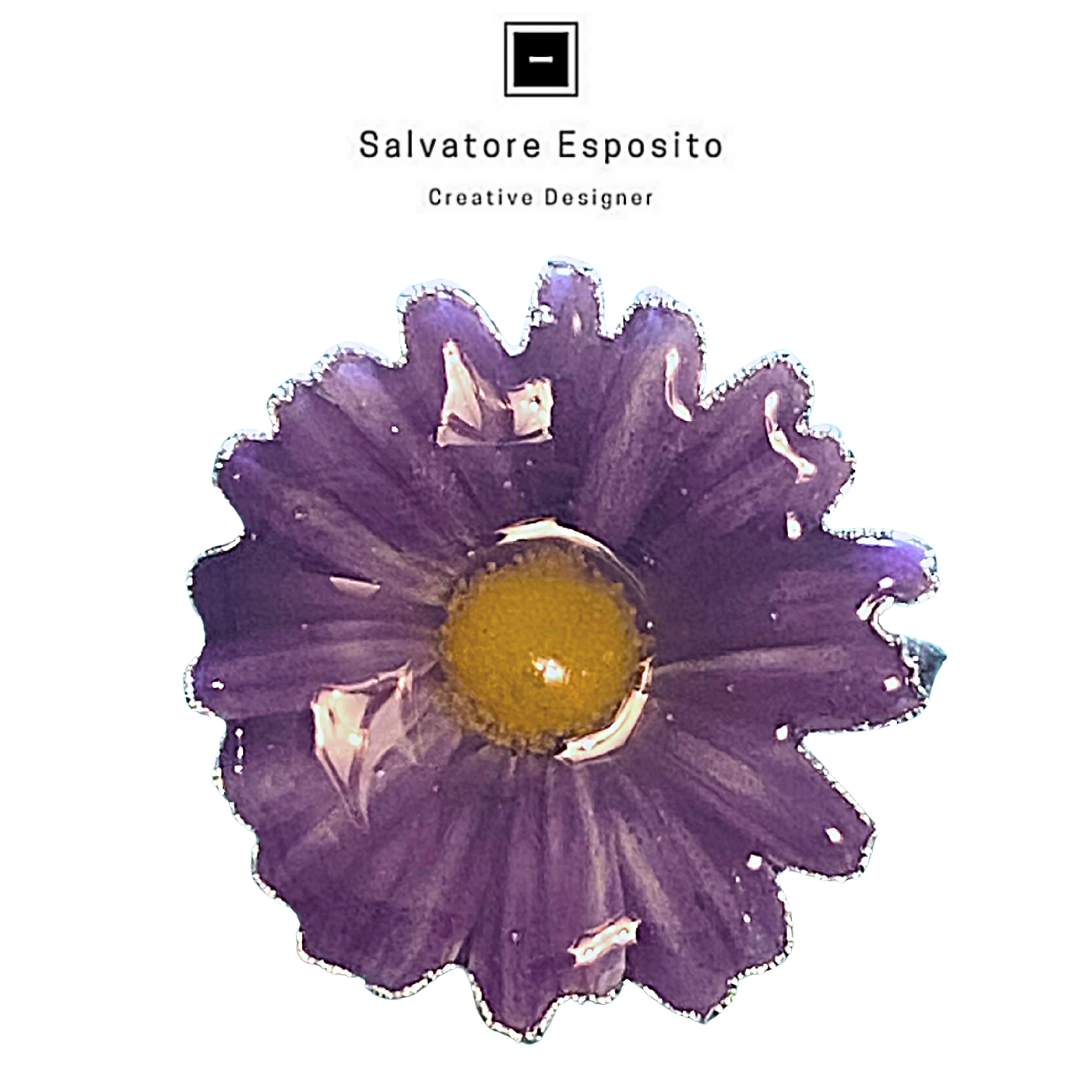 Cod.MA10 Bracciale margherite naturali in argento