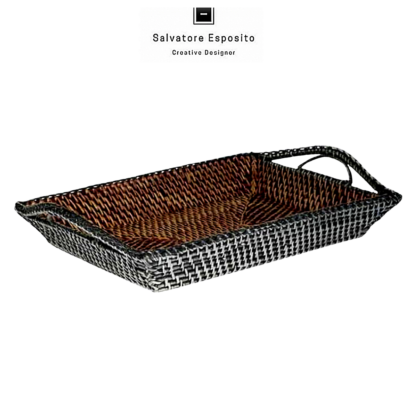 Cod.12028 Vassoio rettangolare con manici