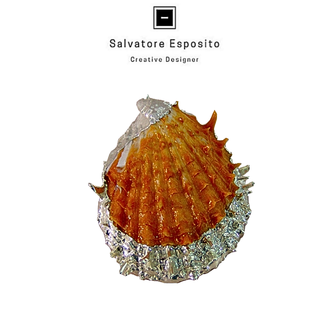 Cod.GQ4 Spondylus orange in argento