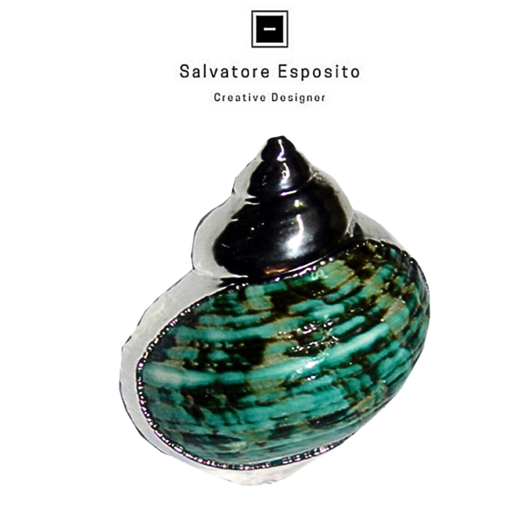 Cod.1707 Turbo verde in argento