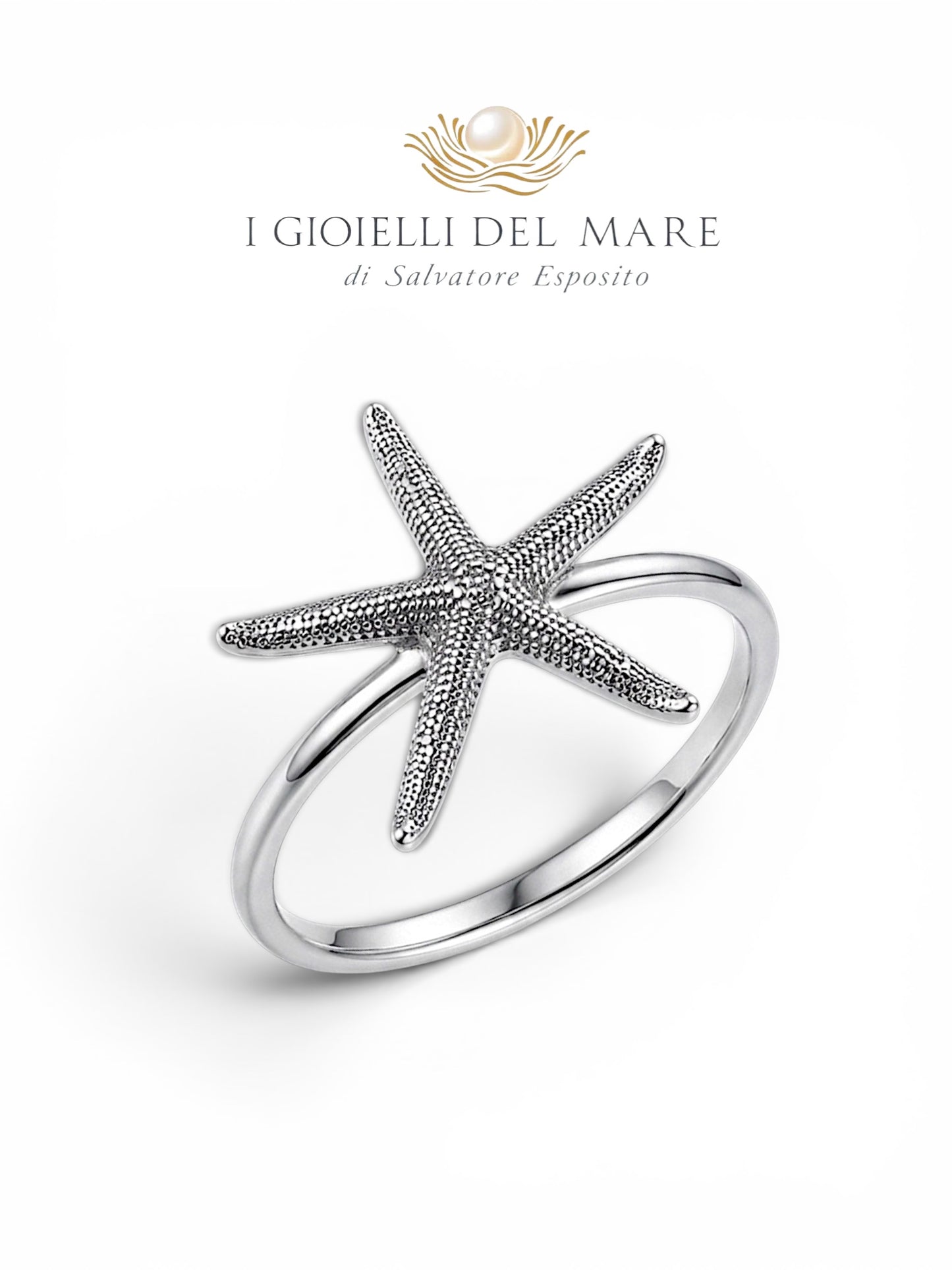 Collier stella marina naturale rivestita in argento puro artigianale in argento - I Gioielli del Mare