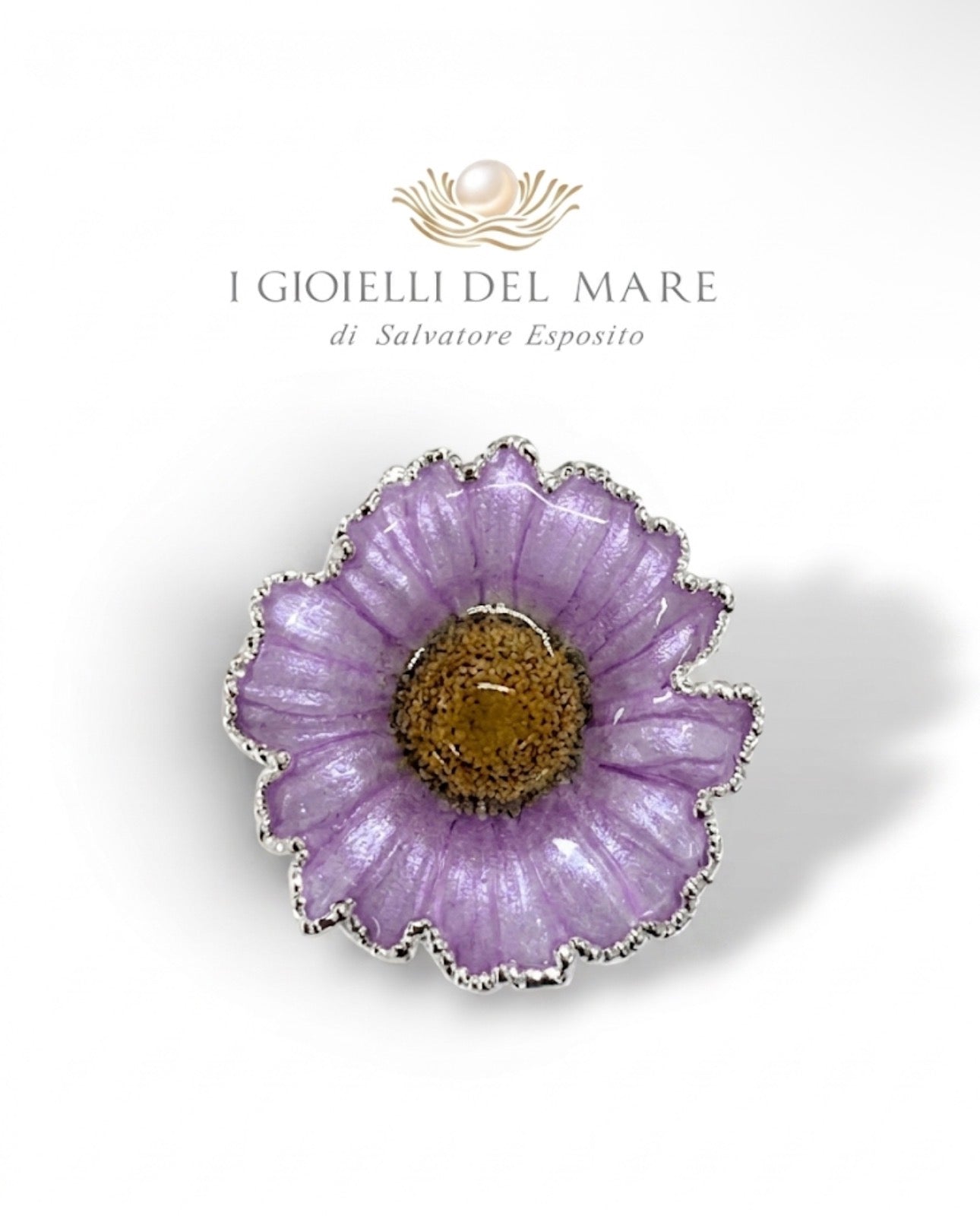 Ciondolo Margherita Naturale in Argento – MA8 artigianale in argento - I Gioielli del Mare