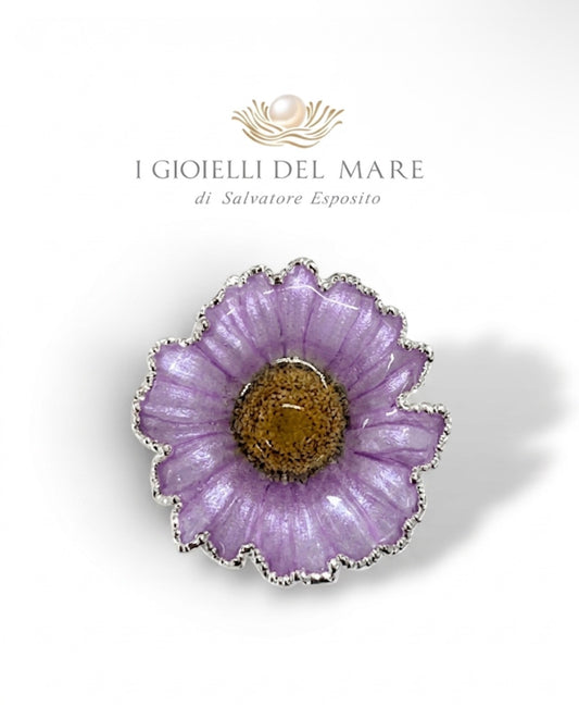 Ciondolo Margherita Naturale in Argento – MA8 artigianale in argento - I Gioielli del Mare