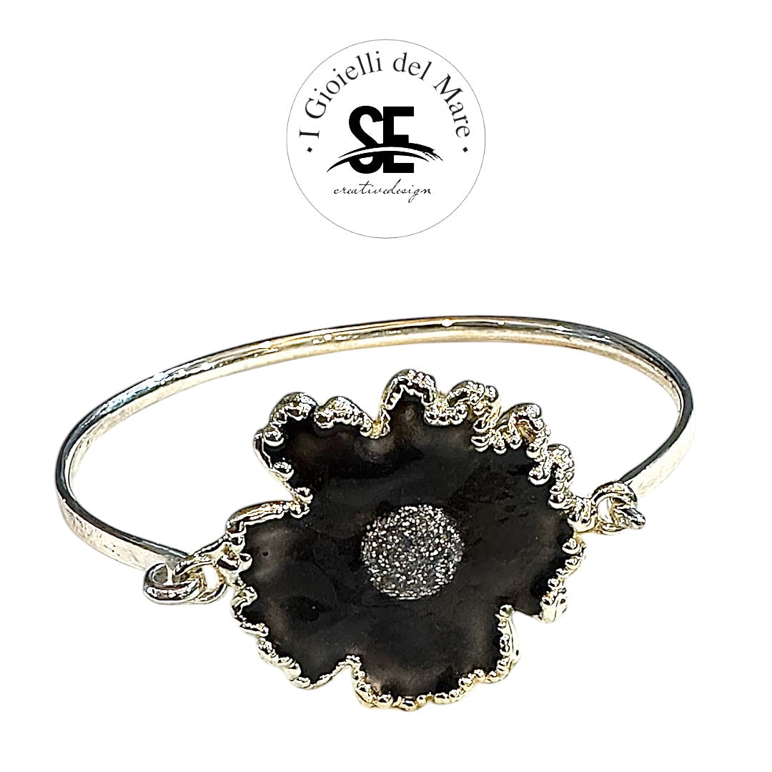 Cod.MA10 Bracciale margherite naturali in argento