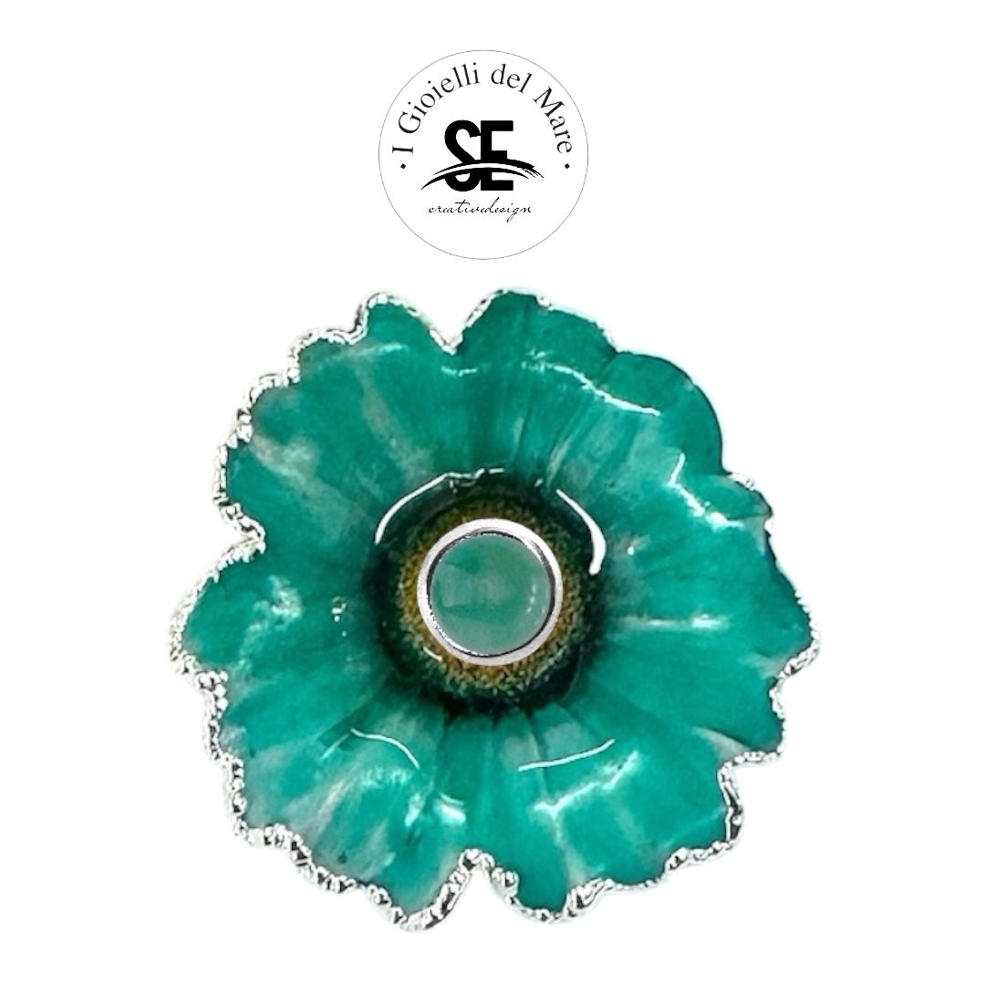Ciondolo Margherita Verde Tiffany con agata verde