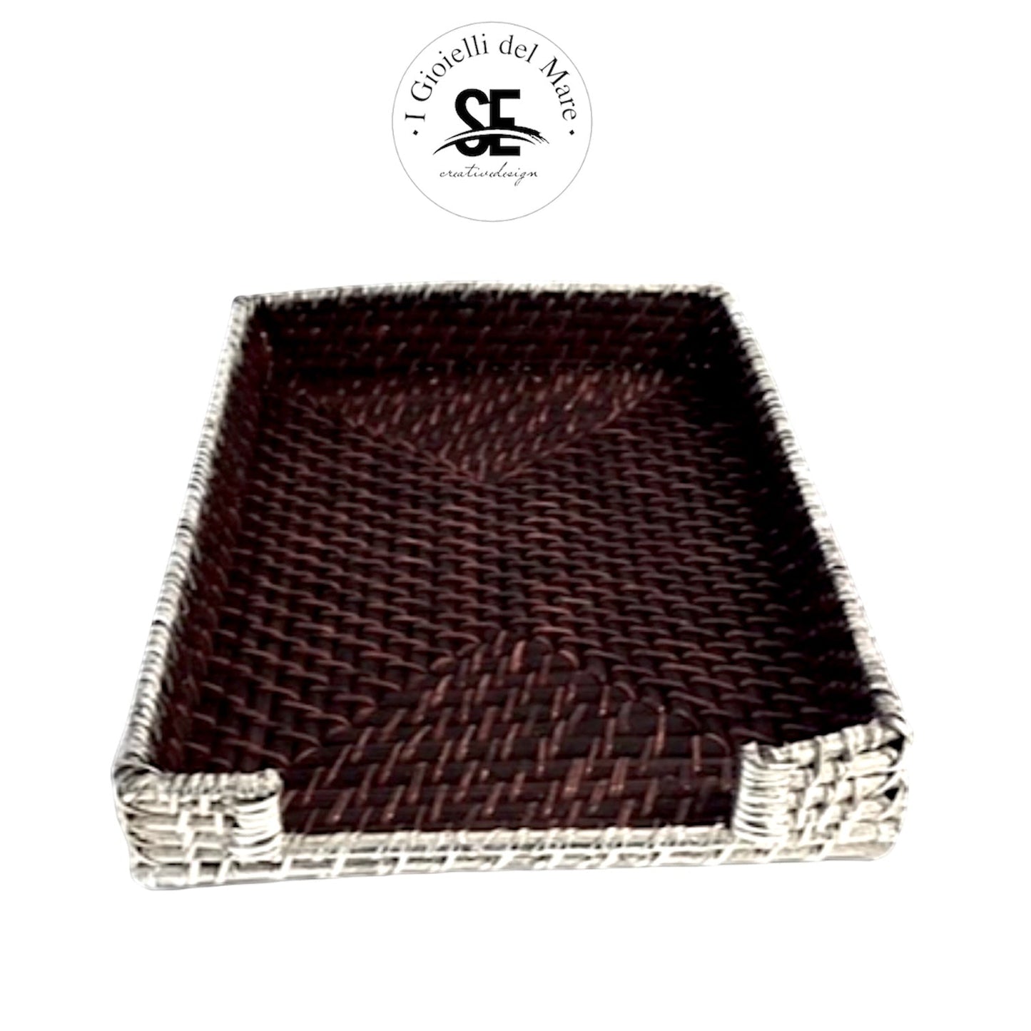 Cod.29203 Portadocumenti A4 in Rattan rivestito in argento