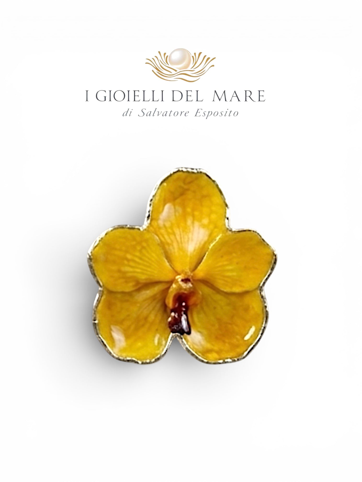 Ciondolo orchidee naturale rivestite con un lamina di argento puro artigianale in argento - I Gioielli del Mare