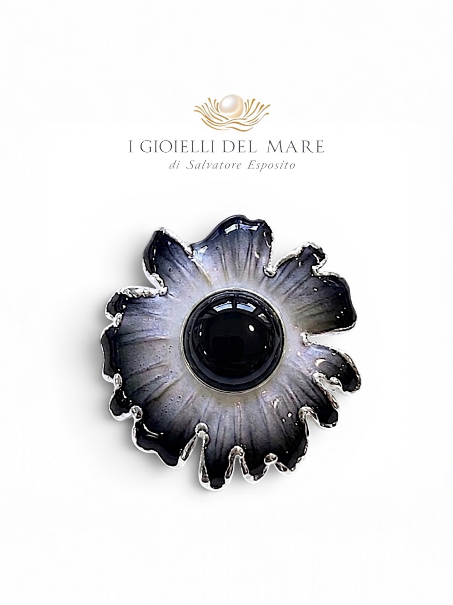 Ciondolo Margherita Naturale con Lamine in Argento Puro artigianale in argento - I Gioielli del Mare