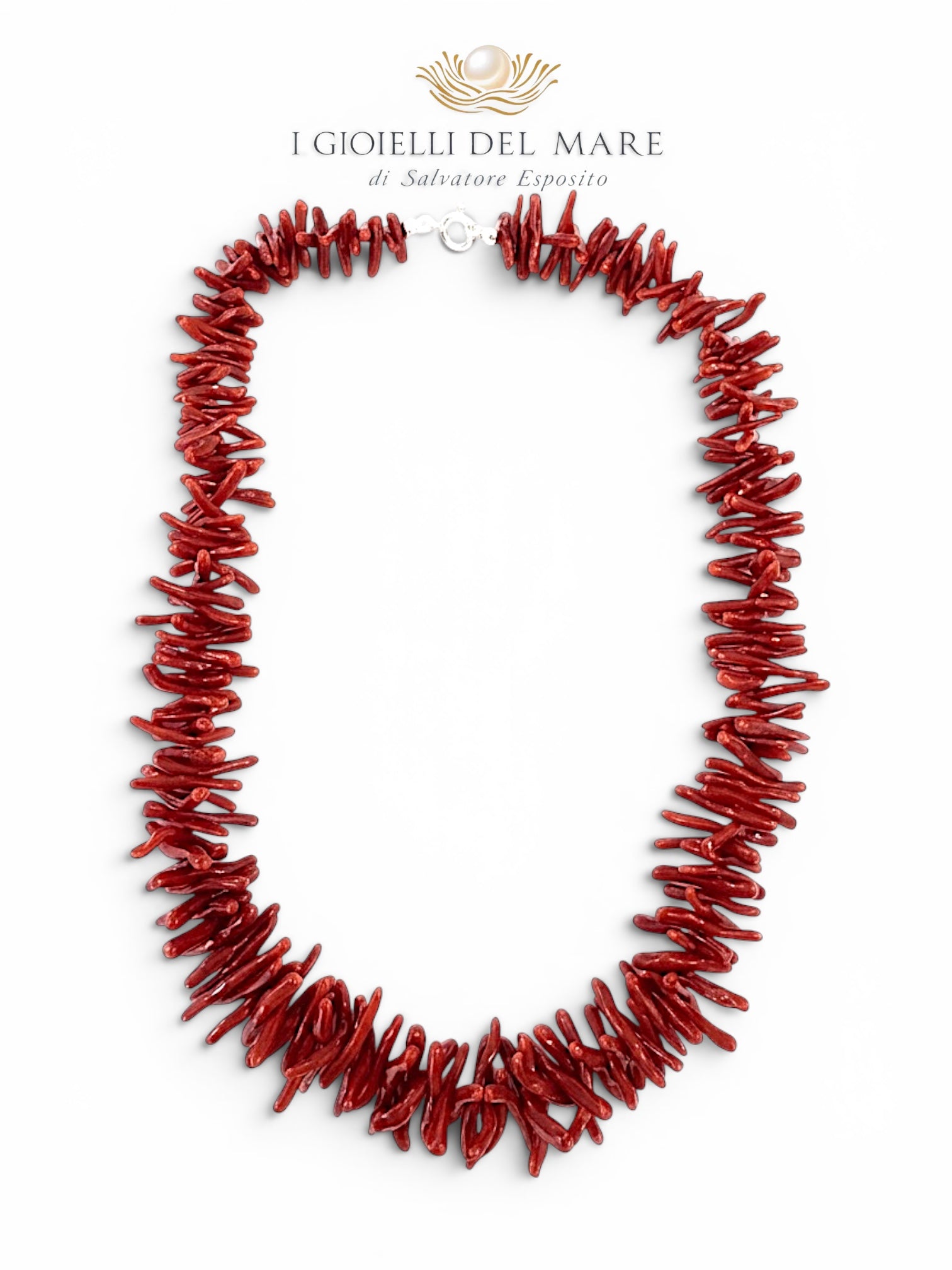 Collana in corallo naturale della Sardegna a rametti qualità extra, gioiello artigianale italiano