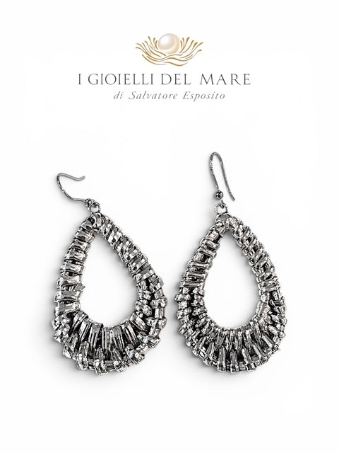 Orecchini in rattan naturale rivestiti in argento - I Gioielli del Mare