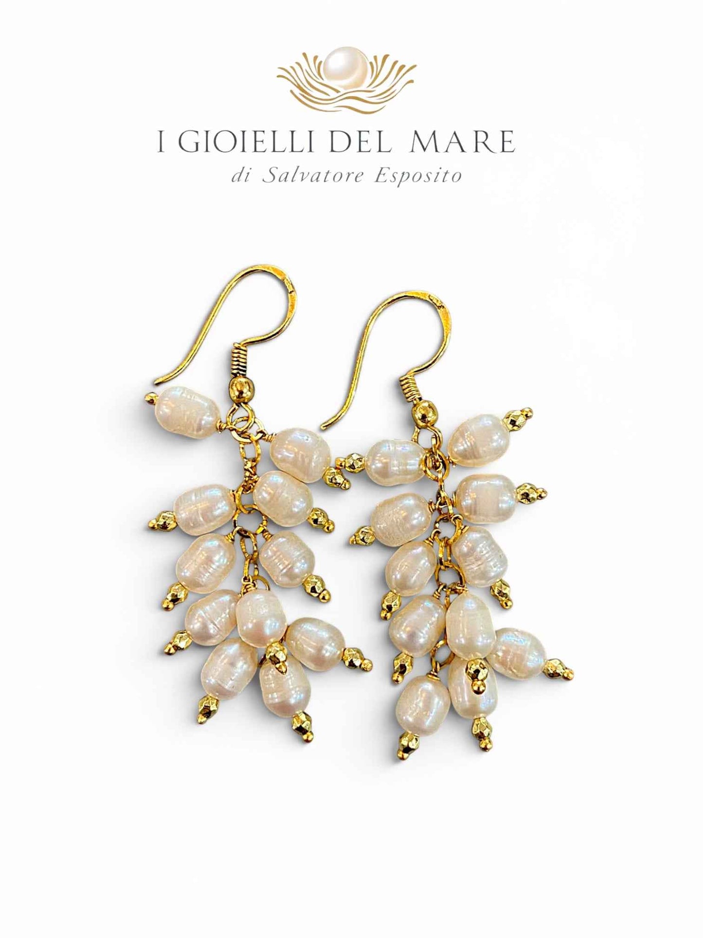 Orecchini perle di acqua dolce in argento dorato