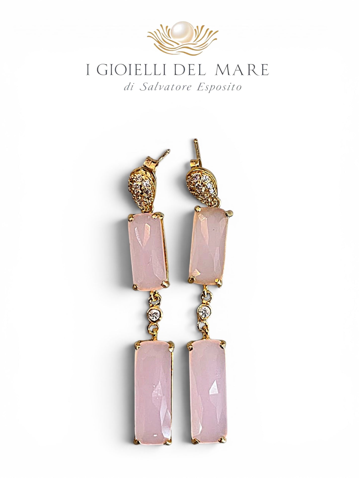 Orecchini artigianali in Rose di Francia su argento dorato, sfumature rosa e lilla – I Gioielli del Mare