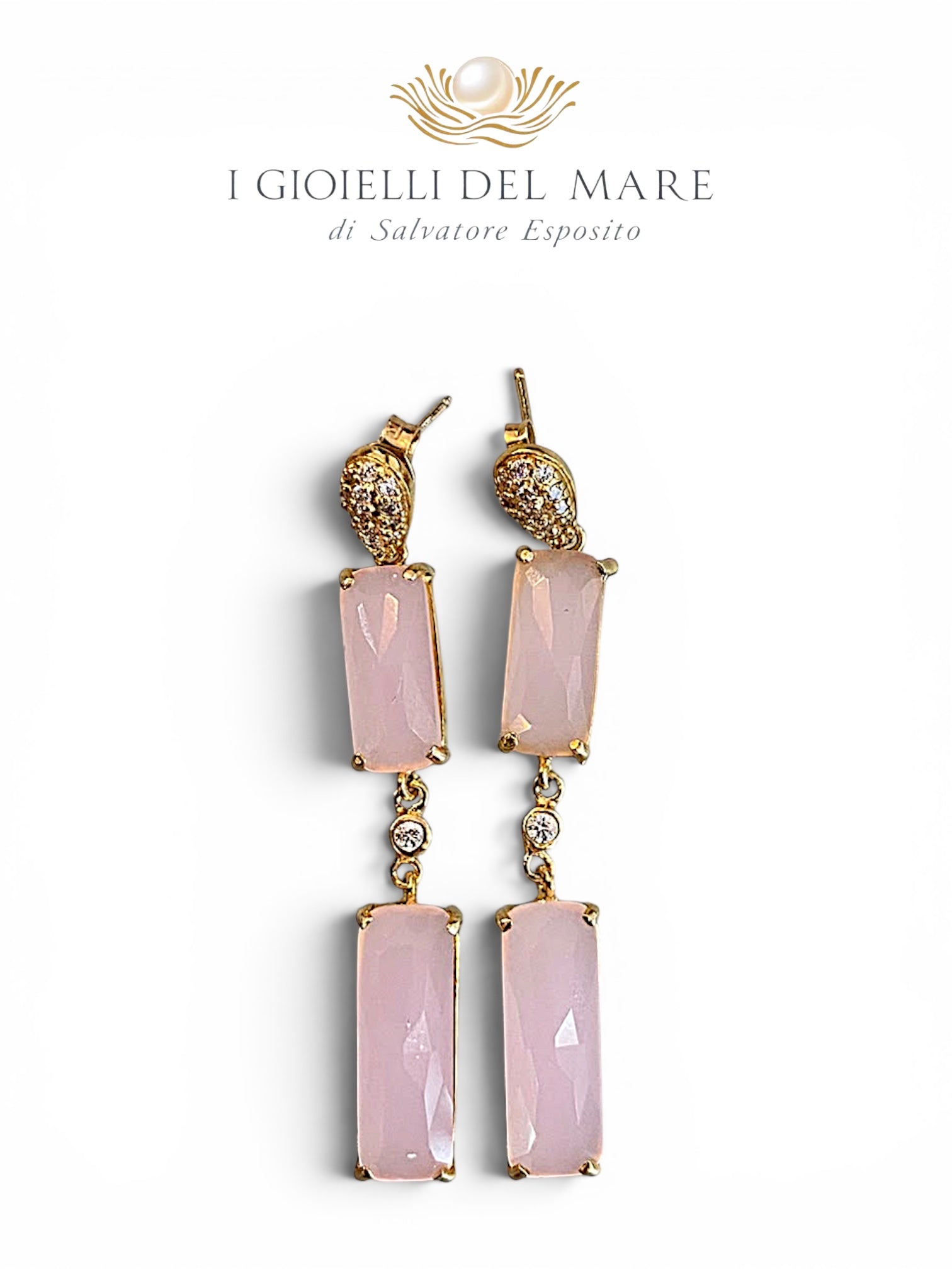 Orecchini artigianali in Rose di Francia su argento dorato, sfumature rosa e lilla – I Gioielli del Mare