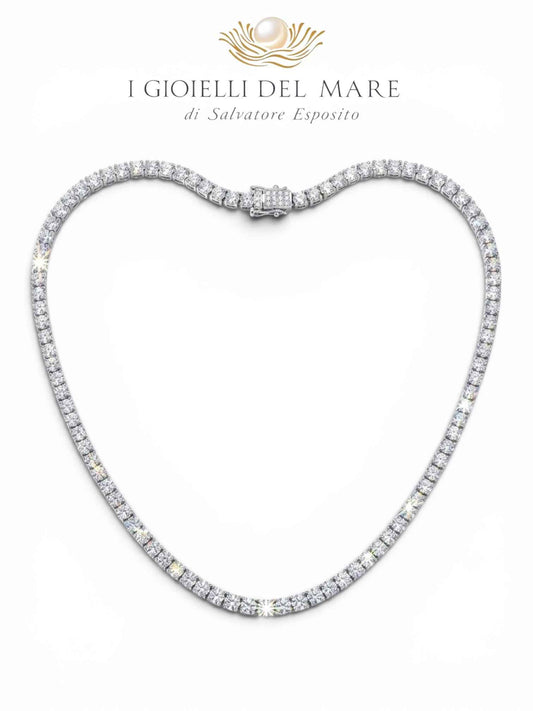 Collier tennis in argento con zirconi di qualita extra AAA