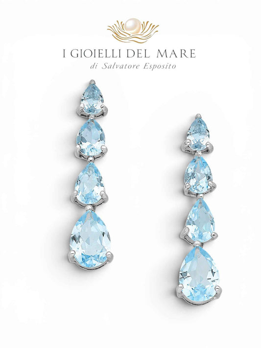 Orecchini con Topazio Naturale in Argento Rodiato – Gioielli Artigianali