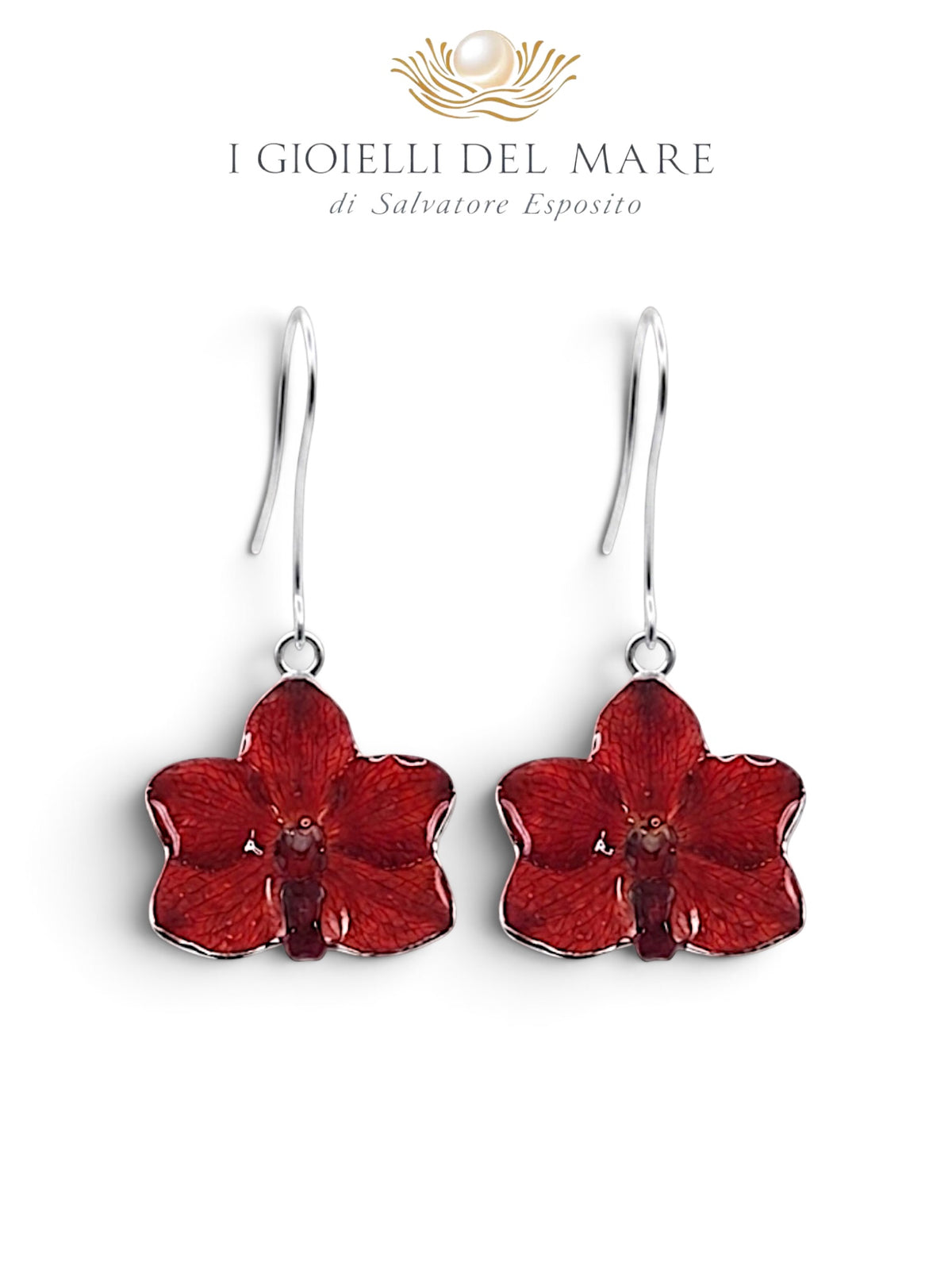 Orecchini Orchidea naturale in argento