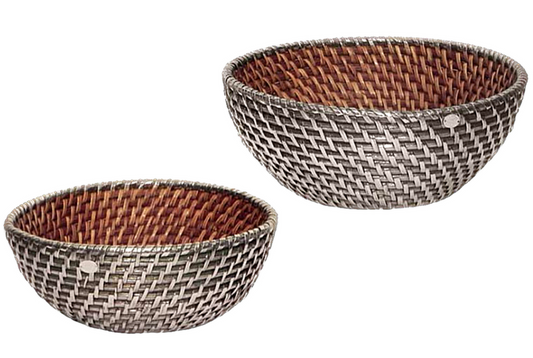 Cod.004 Ciotola rattan in argento
