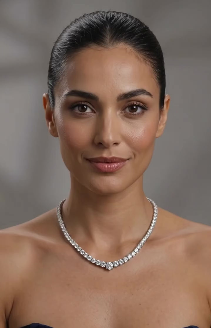 Video collier tennis in argento con zirconi A