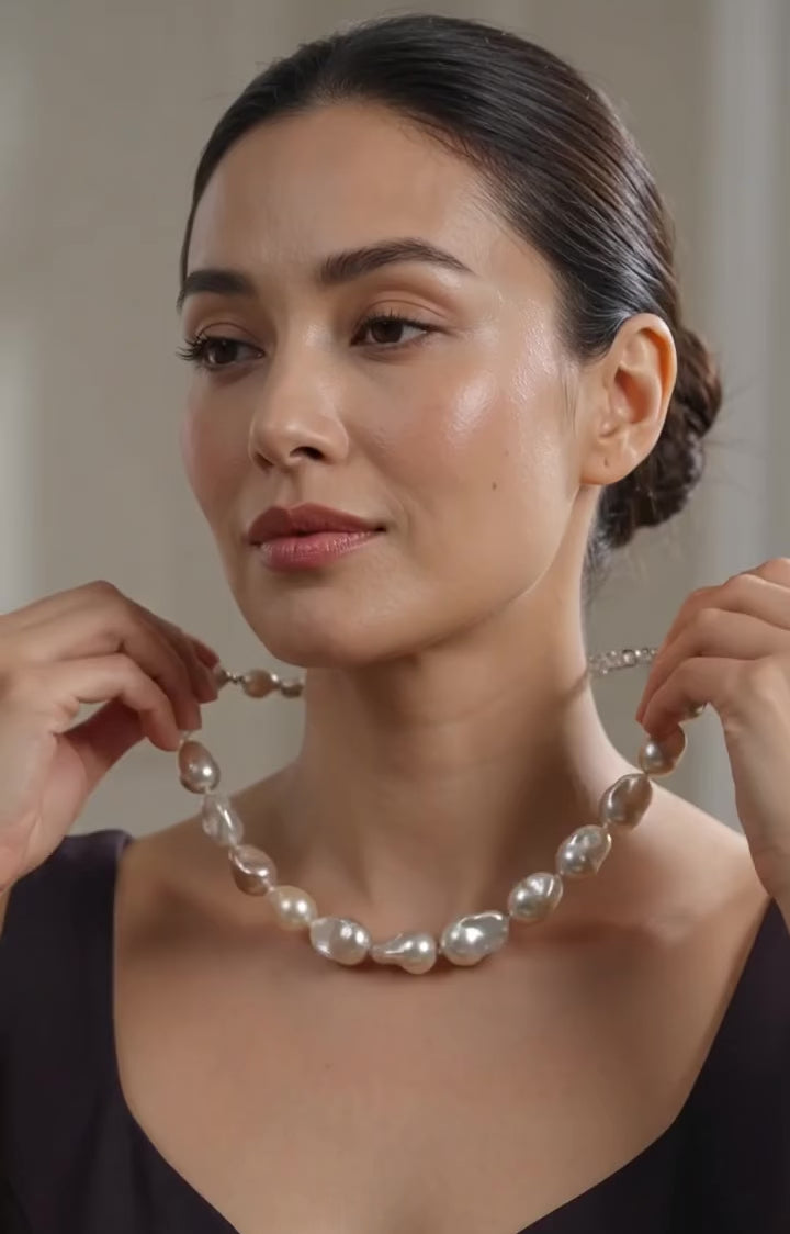 Video collana perle di fiume scaramazza rosato – I Gioielli d