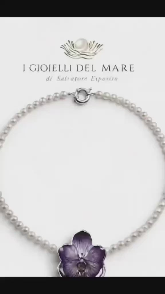 Video collana di perle con orchidea naturale - I Gioielli del Mare
