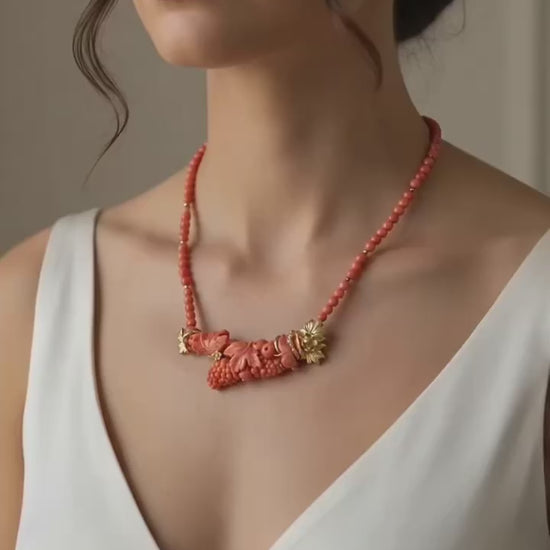 Video Collana corallo ed oro 